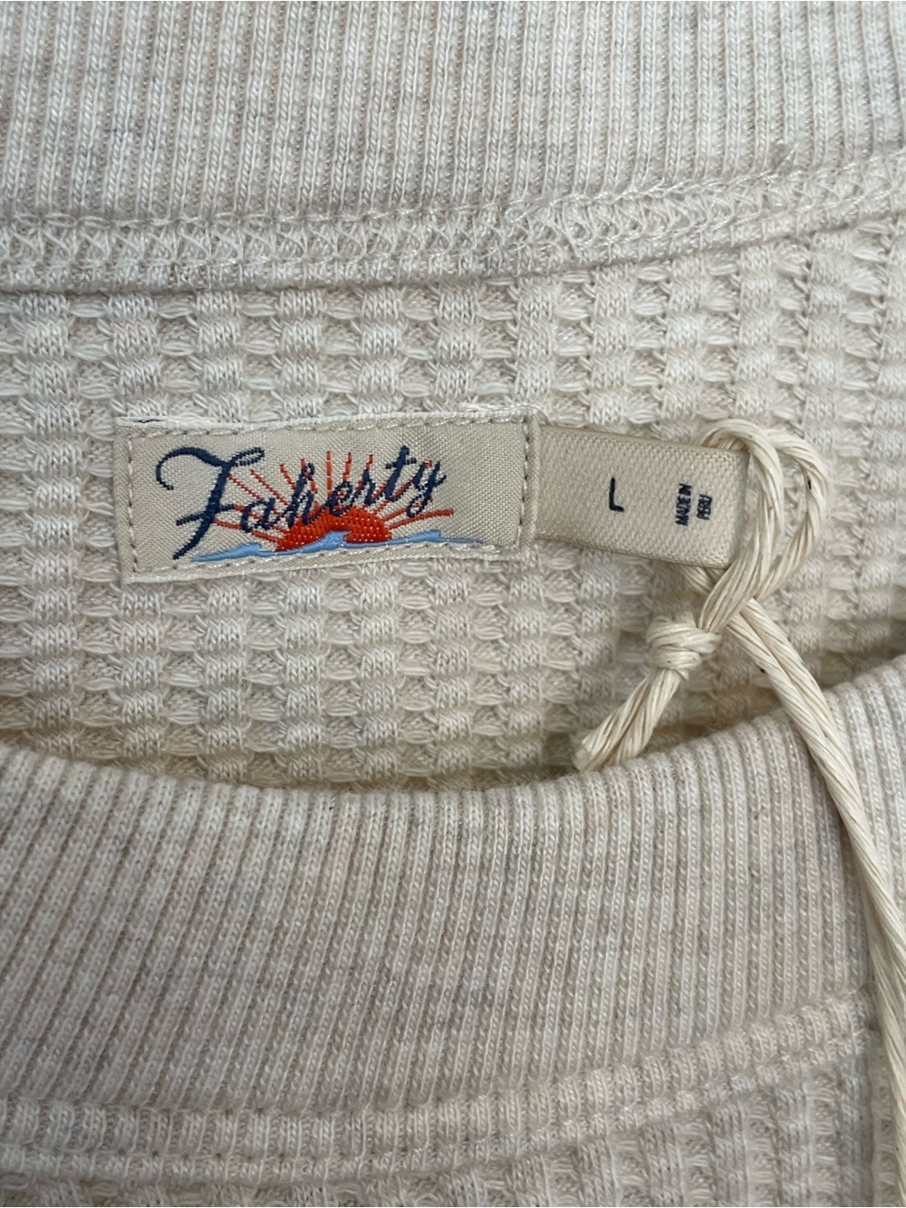 Faherty Cream Ribbed Crewneck Sweater - Women - Picture 3 of 5